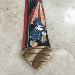 DISNEY BALANCINE HOT CAKES Mickey Mouse Necktie, Polyester, Red, White, Blue